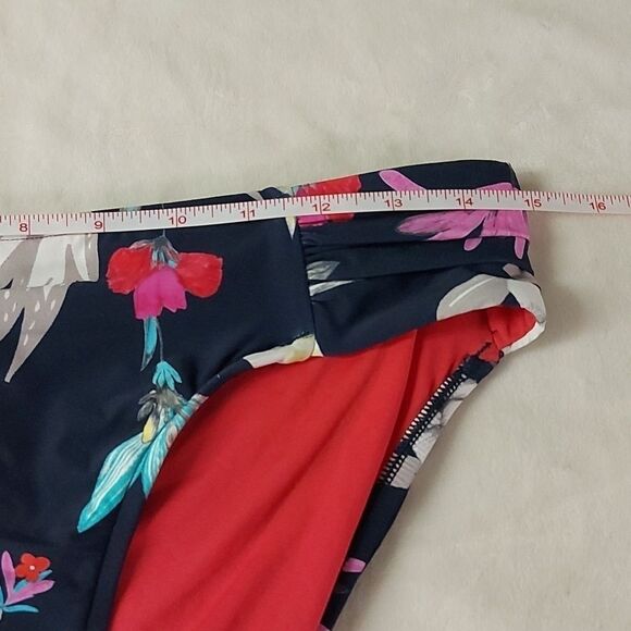 Seafolly Floral Bikini Bottom - Navy and Red - Picture 3 of 7